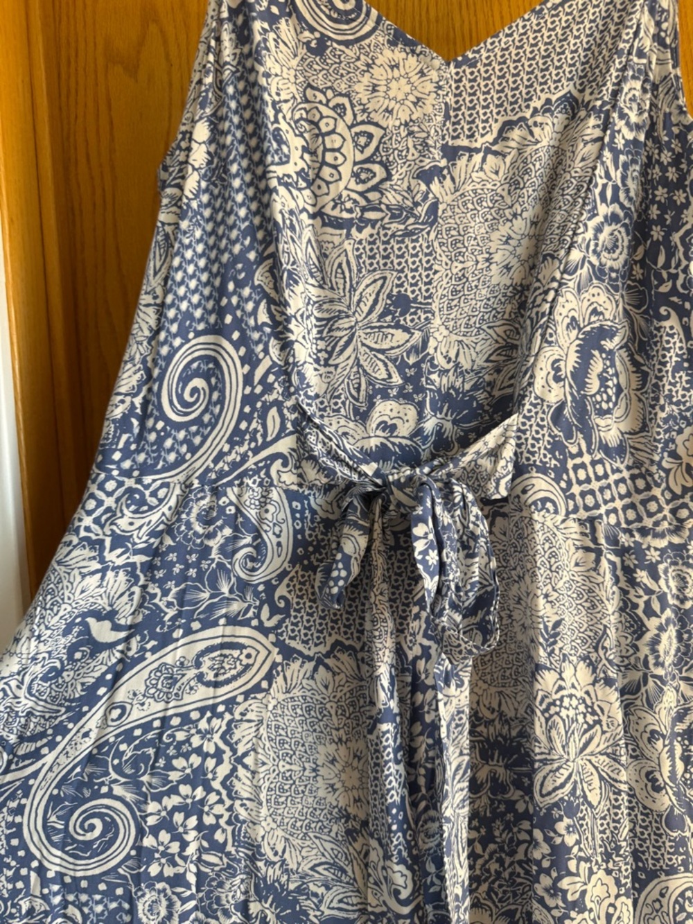 MSK Blue & White Paisley High-Low Romper - Picture 3 of 8